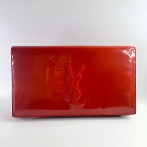 Yves Saint Laurent YSL Logo Patent Leather Clutch bag